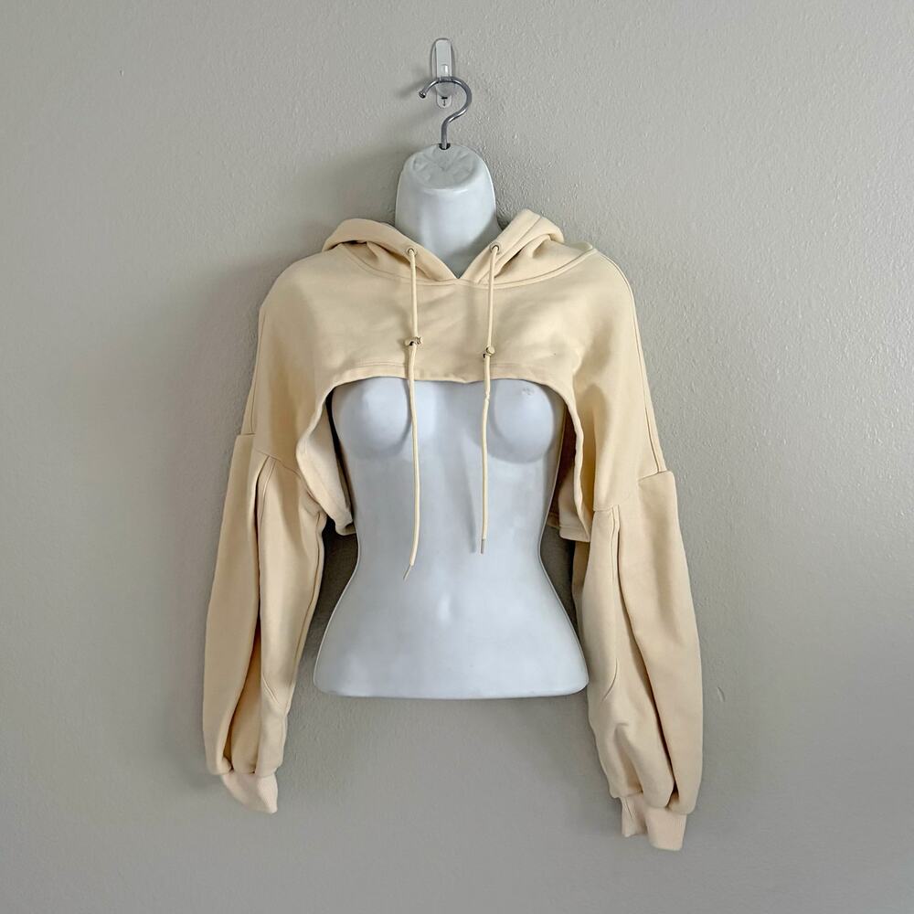 Popflex Cloud Shruggie Pastel Yellow Workout Athletic Sweatshirt Size S/M